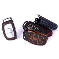 佑易(LUCKEASY) 現(xiàn)代名圖專用 真皮遙控器皮套 汽車鑰匙包 保護(hù)套 車用鑰匙包 汽車用品車飾 二代黑線單個(gè)加鑰匙扣 2014款1.8L自動(dòng)尊貴型